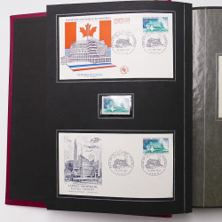 Collection historique de timbres de France 1967-1969 en un album.