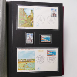 Collection historique de timbres de France 1967-1969 en un album.