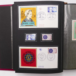 Collection historique de timbres de France 1967-1969 en un album.