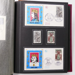 Collection historique de timbres de France 1967-1969 en un album.