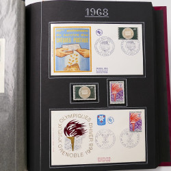 Collection historique de timbres de France 1967-1969 en un album.