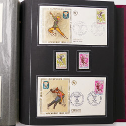 Collection historique de timbres de France 1967-1969 en un album.