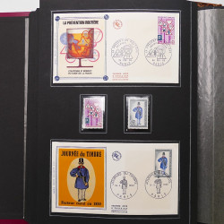 Collection historique de timbres de France 1967-1969 en un album.