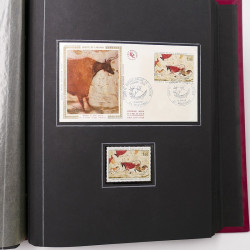 Collection historique de timbres de France 1967-1969 en un album.