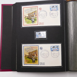 Collection historique de timbres de France 1967-1969 en un album.