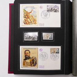 Collection historique de timbres de France 1967-1969 en un album.