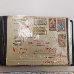 Lot de lettres, entiers postaux de colonies françaises et monde en un album.