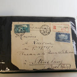 Lot de lettres, entiers postaux de colonies françaises et monde en un album.