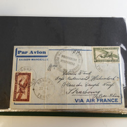 Lot de lettres, entiers postaux de colonies françaises et monde en un album.