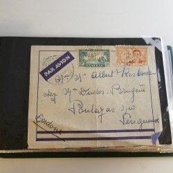 Lot de lettres, entiers postaux de colonies françaises et monde en un album.