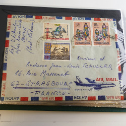 Lot de lettres, entiers postaux de colonies françaises et monde en un album.