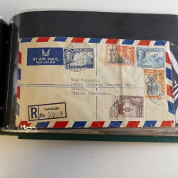 Lot de lettres, entiers postaux de colonies françaises et monde en un album.