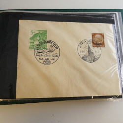 Lot de lettres, entiers postaux de colonies françaises et monde en un album.