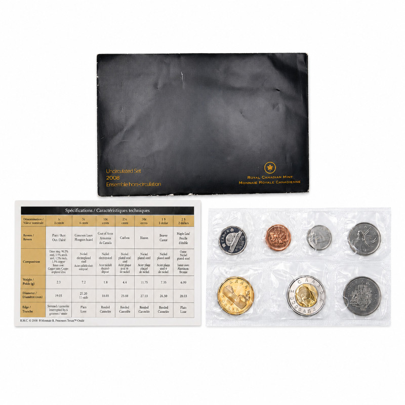 Canada série de 7 monnaies 2008 UNC.