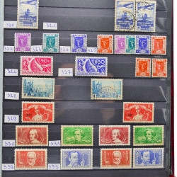 Collection de timbres de France 1849-1943 neufs et oblitérés en un album.