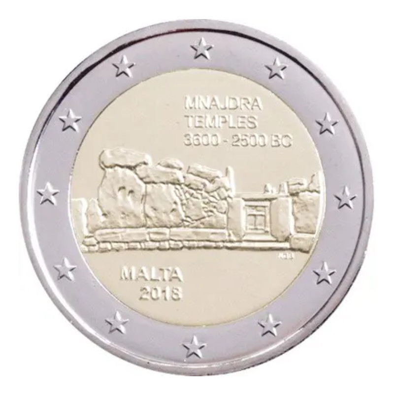 2 euros commémorative Malte 2018 UNC - Temples de Mnajdra.