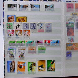 Vrac philatélique de timbres du monde neufs et oblitérés en un carton.