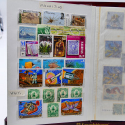 Vrac philatélique de timbres du monde neufs et oblitérés en un carton.