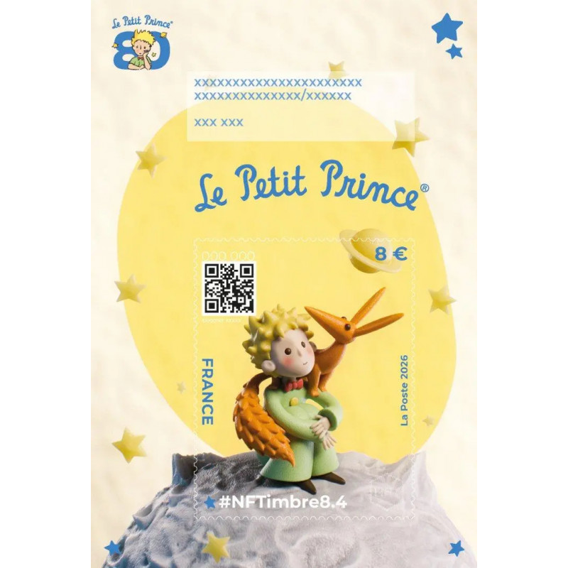 Feuillet crypto NFTimbre8.4 Le Petit Prince et le renard.