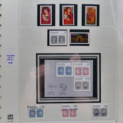 Collection timbres de Canada 1870-1992 neufs et oblitérés en un album.