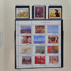Collection timbres de Canada 1870-1992 neufs et oblitérés en un album.