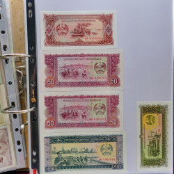Collection billets de banque tous pays neufs et anciens en un album.