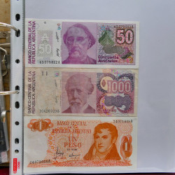 Collection billets de banque tous pays neufs et anciens en un album.