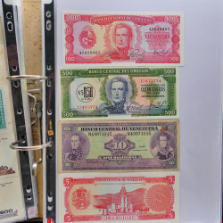 Collection billets de banque tous pays neufs et anciens en un album.