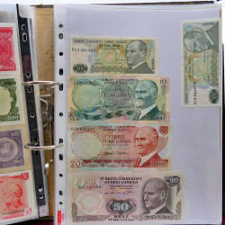 Collection billets de banque tous pays neufs et anciens en un album.