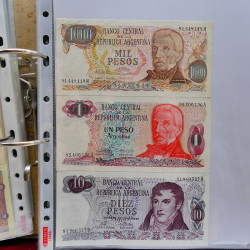 Collection billets de banque tous pays neufs et anciens en un album.