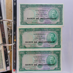 Collection billets de banque tous pays neufs et anciens en un album.
