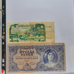 Collection billets de banque tous pays neufs et anciens en un album.