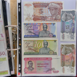 Collection billets de banque tous pays neufs et anciens en un album.