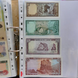 Collection billets de banque tous pays neufs et anciens en un album.