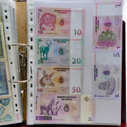 Collection billets de banque tous pays neufs et anciens en un album.