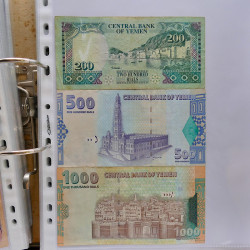 Collection billets de banque tous pays neufs et anciens en un album.