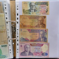 Collection billets de banque tous pays neufs et anciens en un album.
