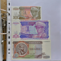 Collection billets de banque tous pays neufs et anciens en un album.