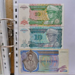 Collection billets de banque tous pays neufs et anciens en un album.