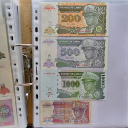 Collection billets de banque tous pays neufs et anciens en un album.