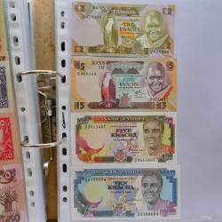 Collection billets de banque tous pays neufs et anciens en un album.