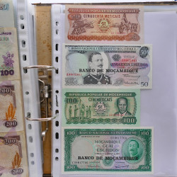 Collection billets de banque tous pays neufs et anciens en un album.