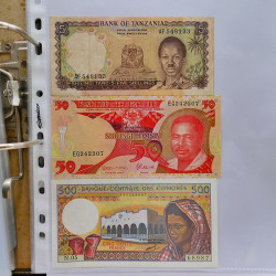 Collection billets de banque tous pays neufs et anciens en un album.