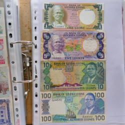 Collection billets de banque tous pays neufs et anciens en un album.