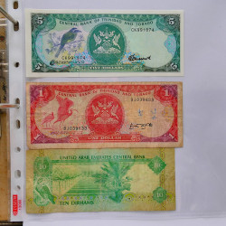 Collection billets de banque tous pays neufs et anciens en un album.
