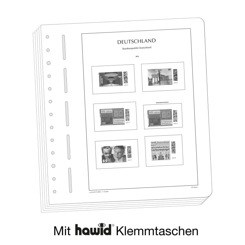 Leuchtturm feuilles préimprimées SF République Fédérale d'Allemagne 2025 (coin de feuilles).