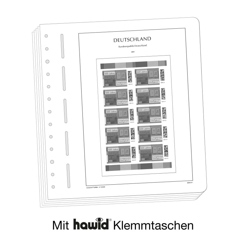 Feuilles préimprimées Leuchtturm Allemagne carnets 2025.