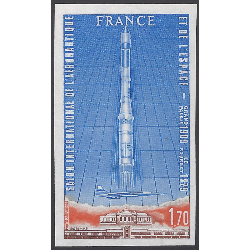 Timbre poste aérienne N°52a Fusée Ariane et Concorde non dentelé neuf**.