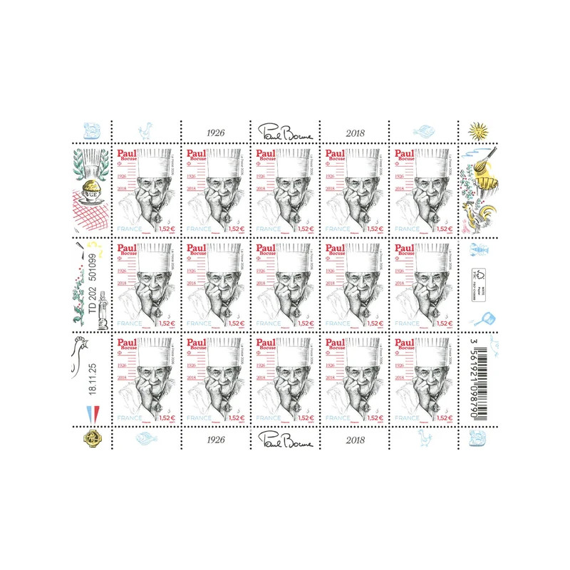 Timbre Paul Bocuse en feuillet de France N°F211 neuf**.