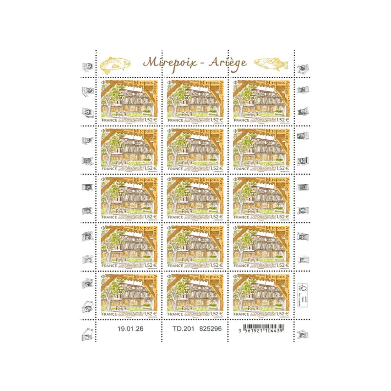 Timbre Mirepoix - Ariège en feuillet de France N°F214 neuf**.
